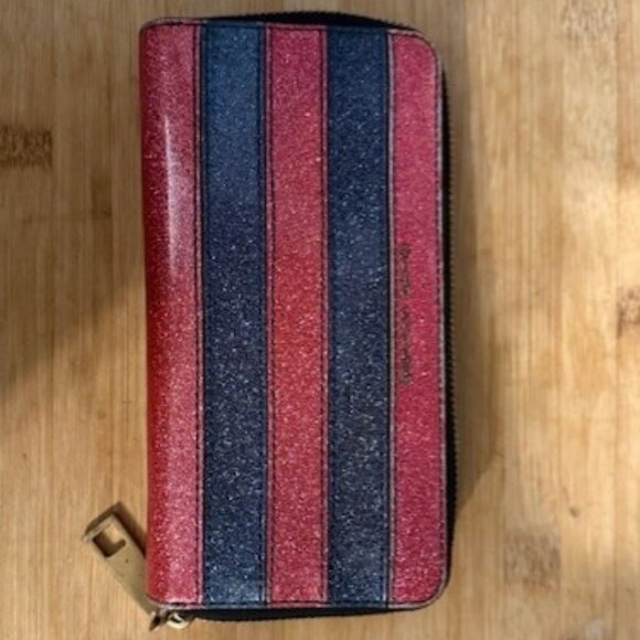 Marc Jacobs – Glitter Striped Zip-Around Wallet / Clutch - Picture 4 of 16